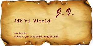 Jári Vitold névjegykártya